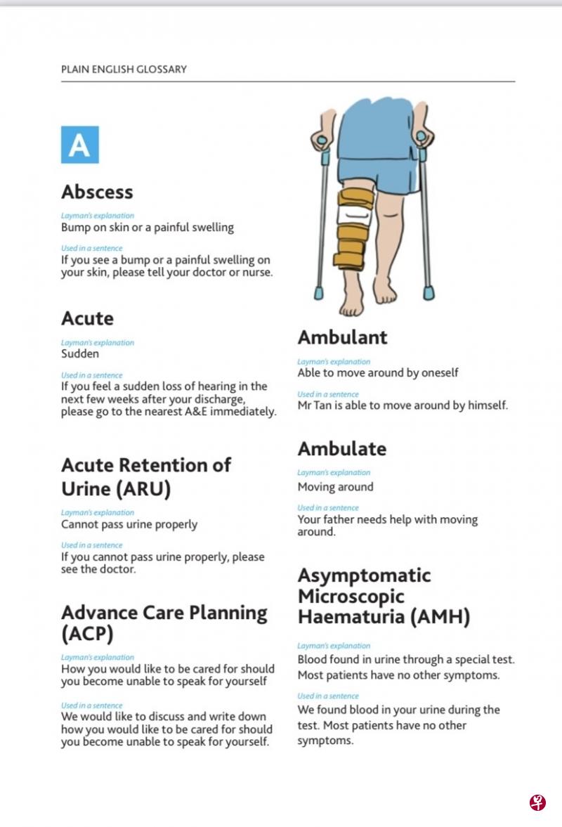 由新保集团患者倡导网络参与策划的指南，收录常用的医学用语，并以简单易懂的方式表达，方便医疗工作者与病患更有效地沟通。（网站截图）