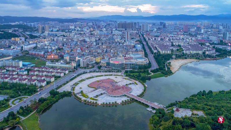 玉溪市中心城区鸟瞰。（玉溪市委宣传部）