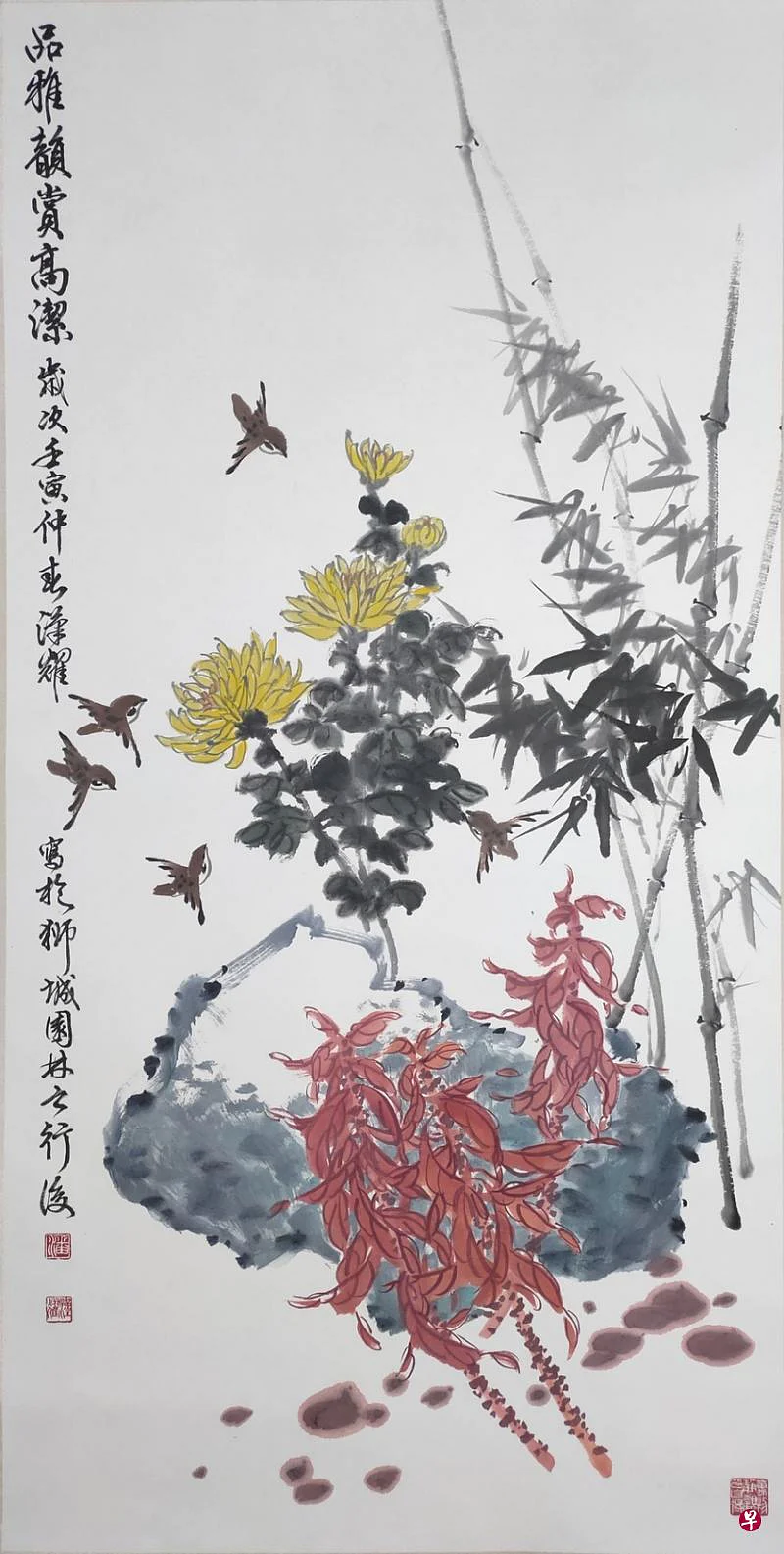 潘汉耀常画南洋一带的花鸟蔬果。（画家提供）