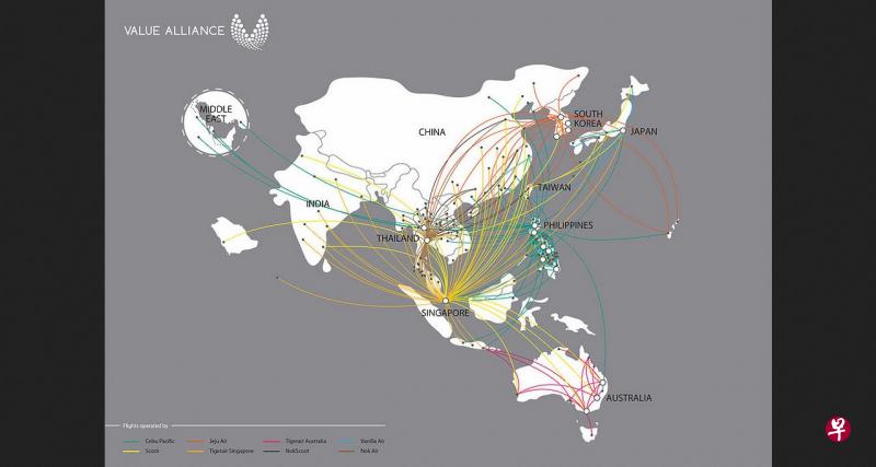 据介绍，廉价航空联盟Value Alliance将有多达160个航点，覆盖全球三分之一的地区。（Value Alliance网站截图）