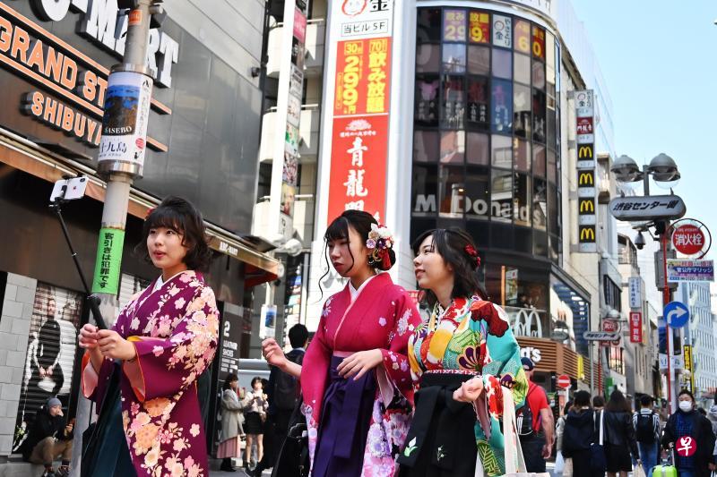 2019年3月20日，日本首都东京涩谷区的人潮。（法新社）