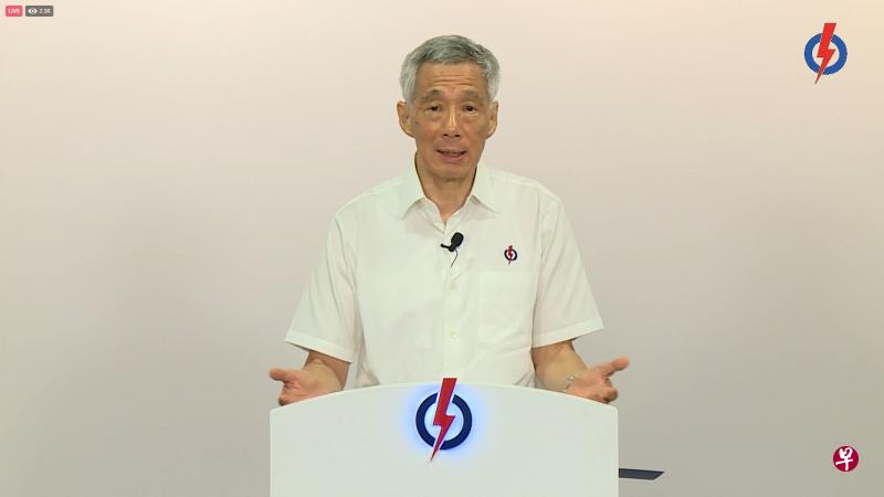 李显龙总理提醒党员不能忽视政治竞争。（人民行动党面簿直播截图） 