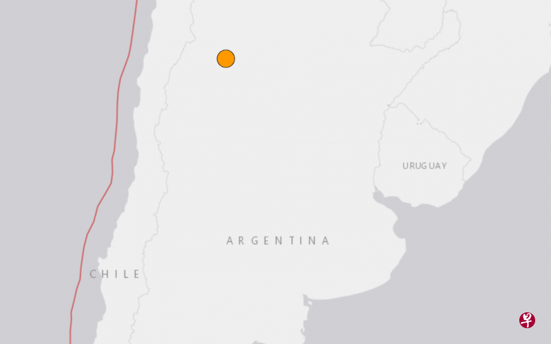 阿根廷西北部卡塔玛卡省4日下午发生5.0级地震。目前暂无人员伤亡和重大财产损失报告。（美国地质调查局网站截图） 